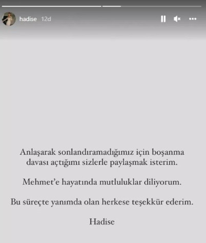 Hadise'den boşanma davası!